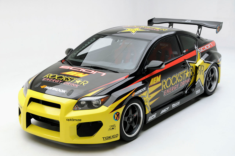 Illustration for article titled Tanner Foust's Scion tC Drift Car: V8-Powered, RWD, Ridiculous